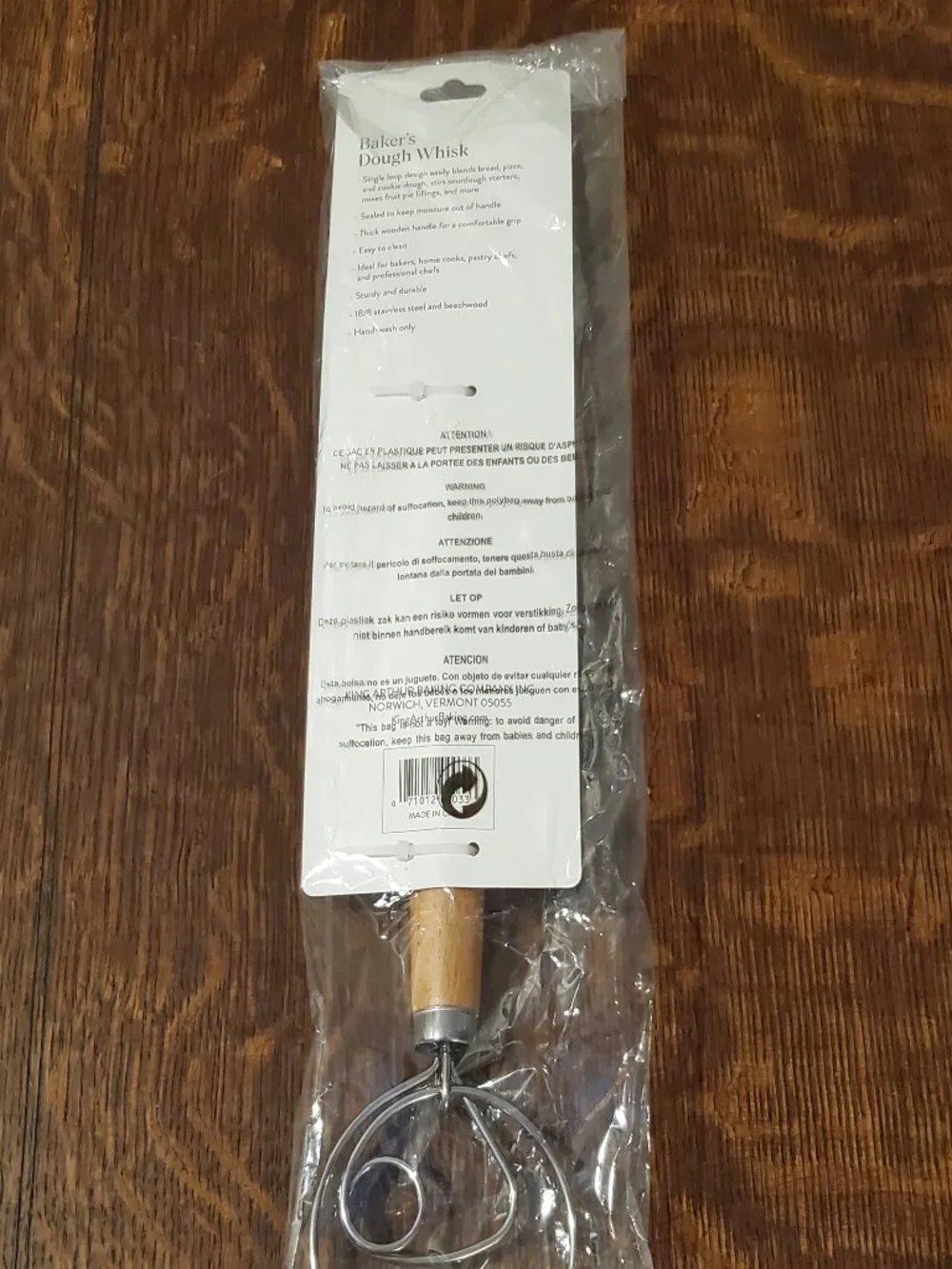 NIP King Arthur Baking Co Baker's Dough Whisk